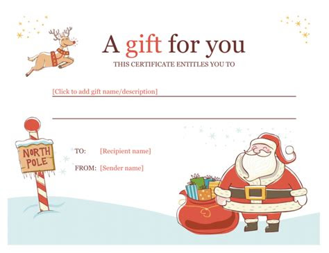  holiday gift certificate template inside free christmas gift