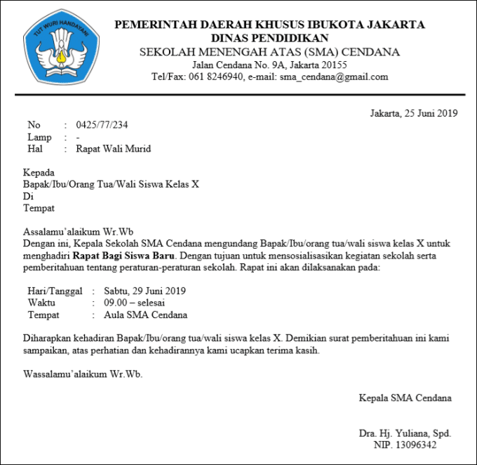 Lengkap ! 15 Contoh Surat Dinas Resmi yang Benar
