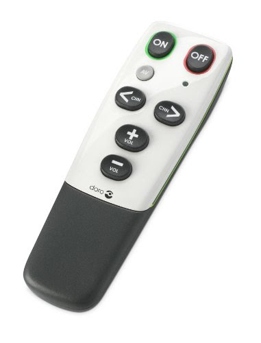  Doro - HandleEasy 321rc - Télécommande universelle pour TV ou chaîne Hi-Fi - Utilisation facile - Blanc/noir