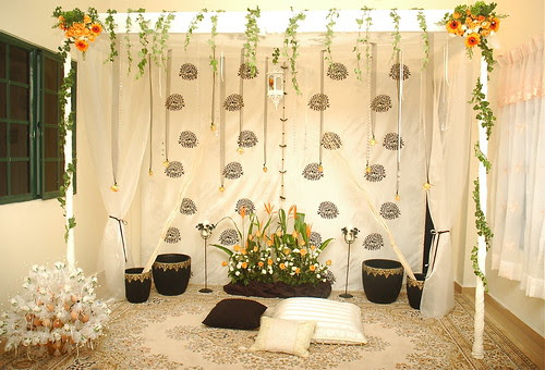 Pelamin Nikah - black white
