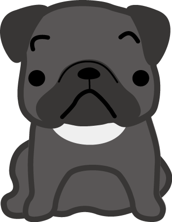 パグ 犬のイラスト 無料イラスト フリー素材