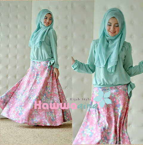 Zara Set 5 Mint Baju Muslim Gamis Modern