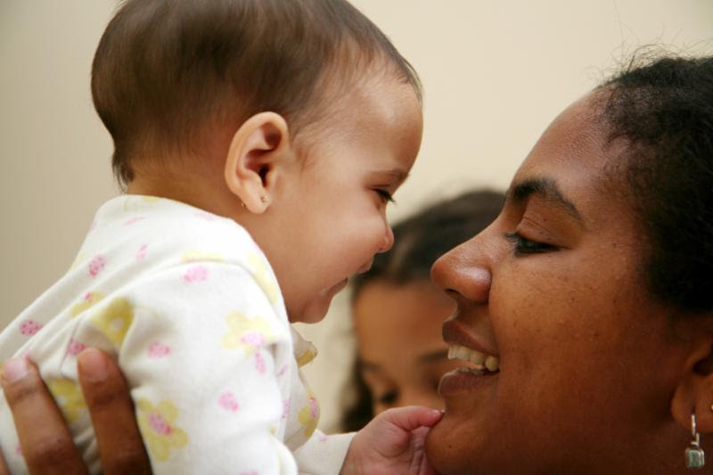 Young mother with infant