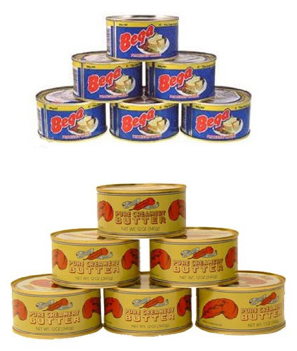 Red Feather Real Canned Butter (6 Cans) & Bega Real Canned Cheese (6 Cans) COMBO
