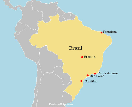 Here's a free map of Brazil. Please feel free to put it on your website or 
