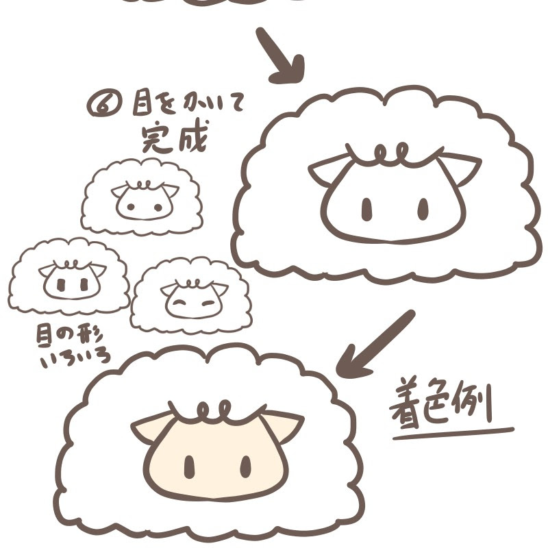 小学生にもオススメ ボールペンで超簡単なひつじのイラストの描き方 ぴぴ