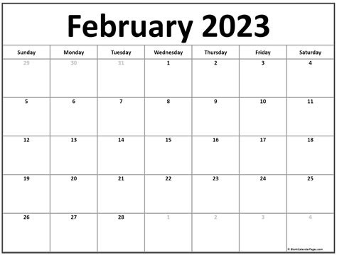  february 2023 calendar free printable calendar