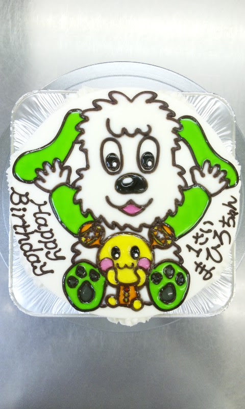 ワンワン うーたん の ２キャラ イラストケーキ ケーキはキャンバス ここまで描ける