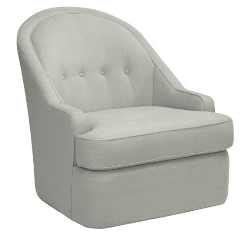 Dwellstudio Savoy Upholstered Glider, Linen Ice Blue
