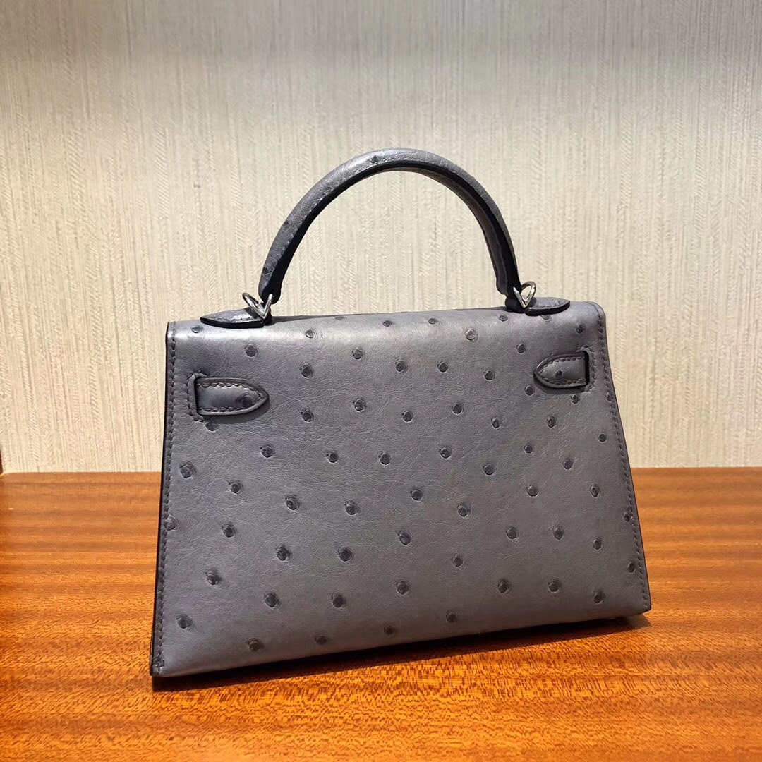 Hermes mini kelly 2 CK82 gris agate Ostrich Hermes mini kelly 2 CK82 gris agate Ostrich
