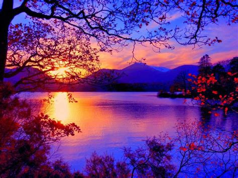 fall  autumn landscape   sunset wallpapers