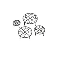 Red Carpet Studios Set of Four Round Black Iron Plant Stands