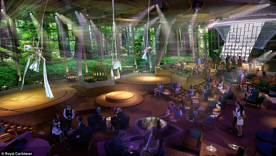 High fliers: At night, a space called Two70 transforms into an entertainment venue featuring high-flying aerialists and performers