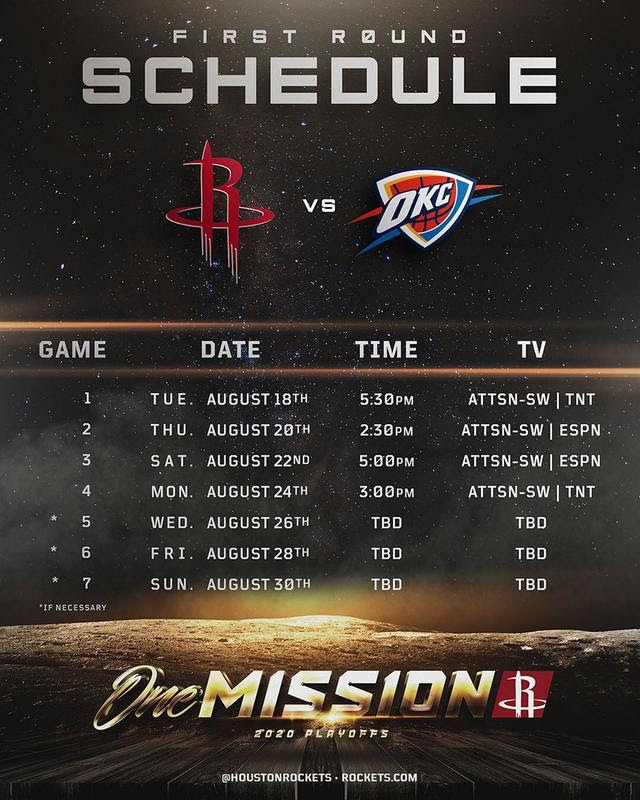 2020 Nba Playoffs Rockets Schedule Live Broadcast Schedule Luju Bar