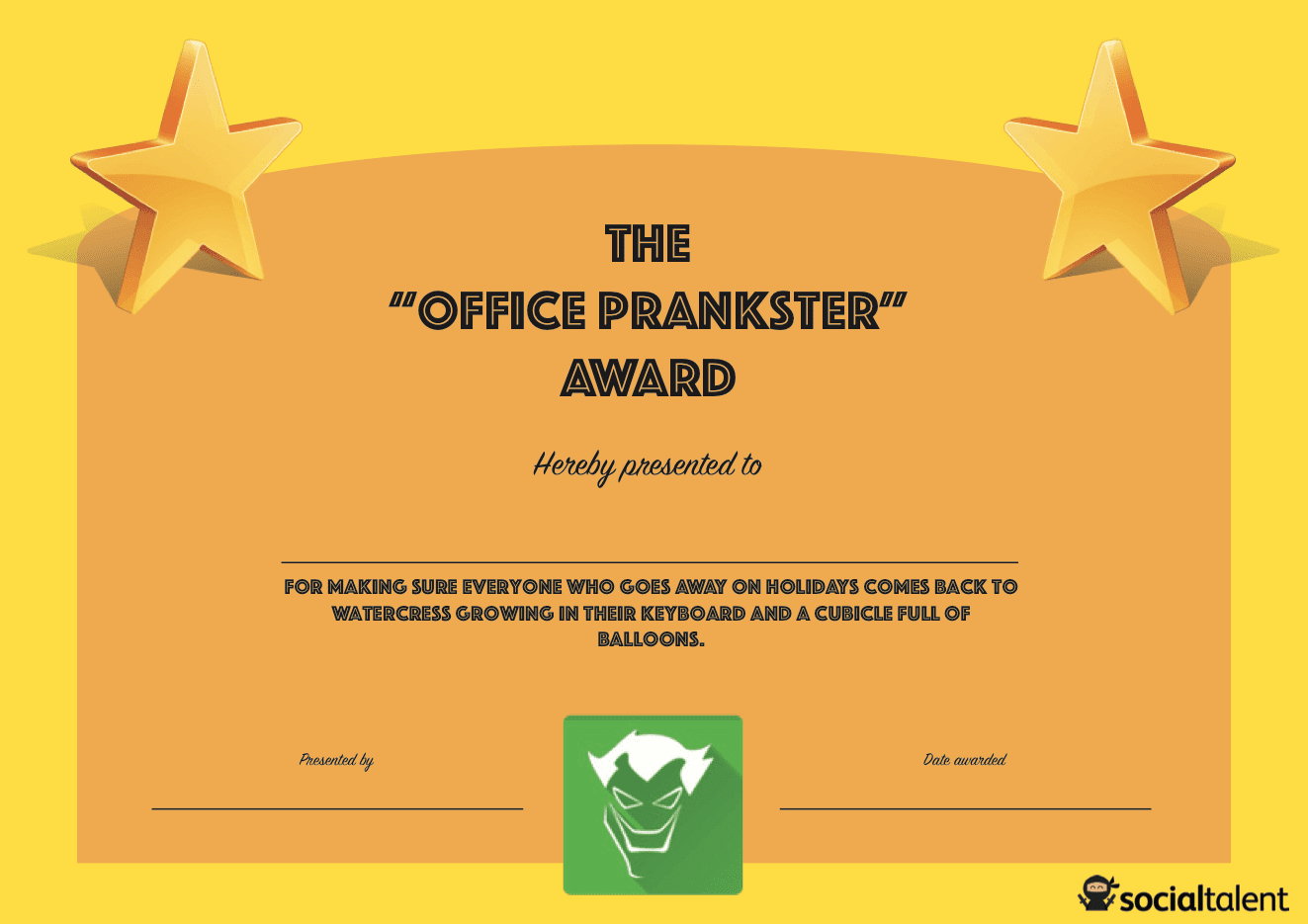 20 Hilarious Office Awards to Embarrass Your Colleagues Social Talent