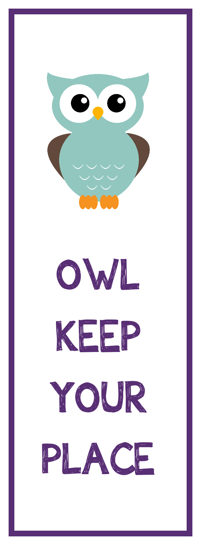Owl Bookmark Printable