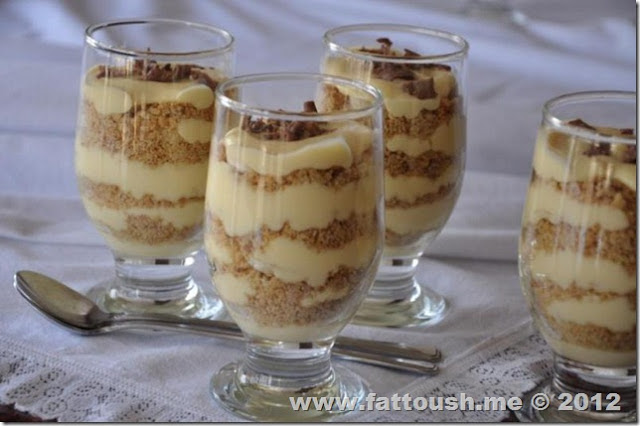 وصفة كاسات الموز والفانيلا بودينج من www.fattoush.me