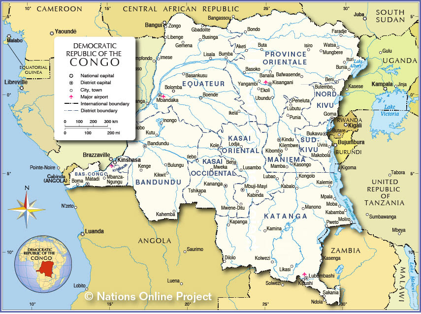 Administrative Map of Democratic Republic of the Congo ...