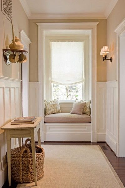 ivory and beige hall decor decorating interior design hallway with window