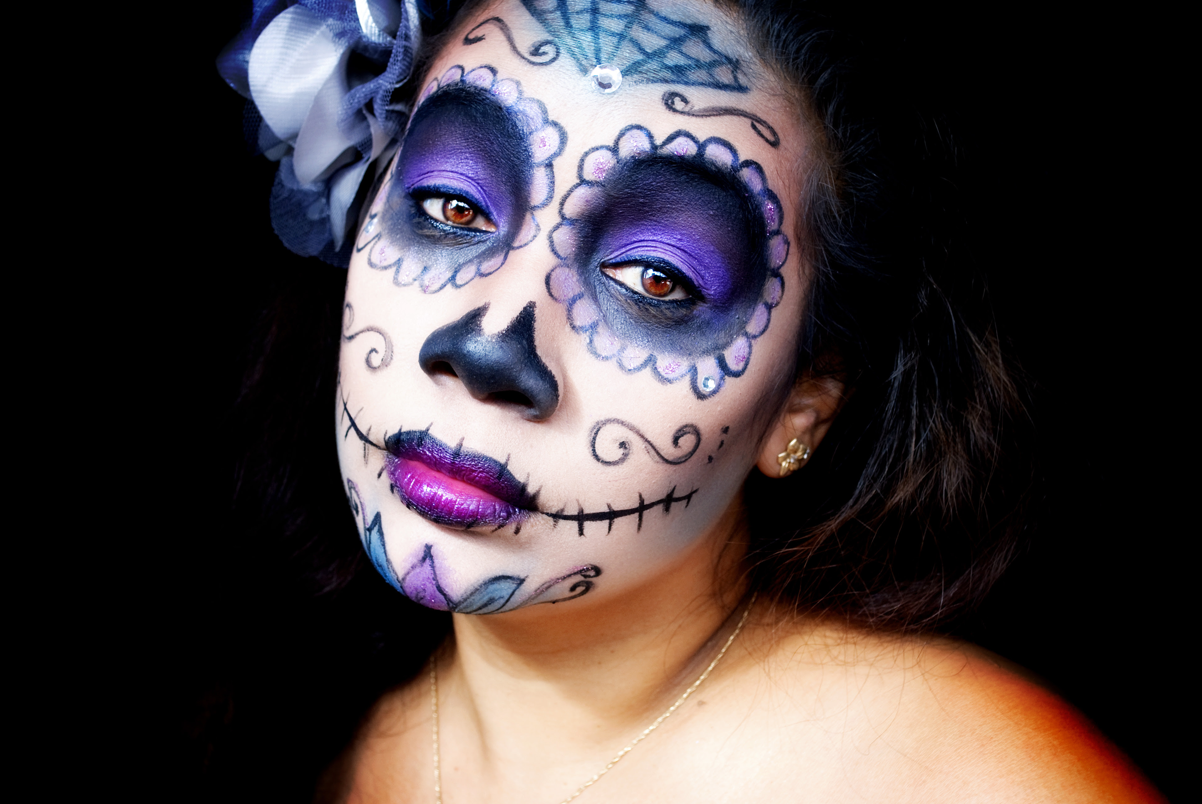 HALLOWEEN MAKEUP TUTORIAL Sugar Skull Makeup Honeygirls World