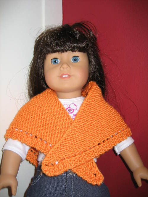 American Girl Doll Triangular Shawl with Eyelet 