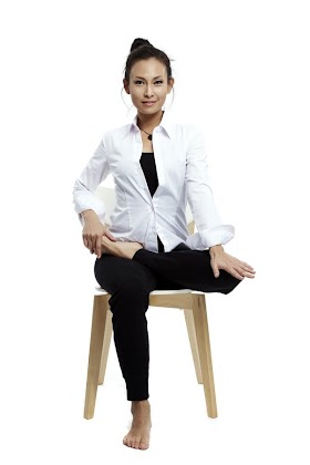 how to pose while sitting on a chair Chair sideways sit pose seat next