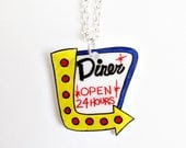 Diner Sign Necklace