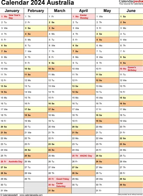  australia calendar 2024 free printable pdf templates
