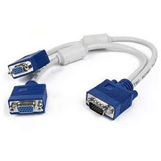 to connect how cable y Splitter  Connect Cable Male VGA Y 2 2  Female Monitor