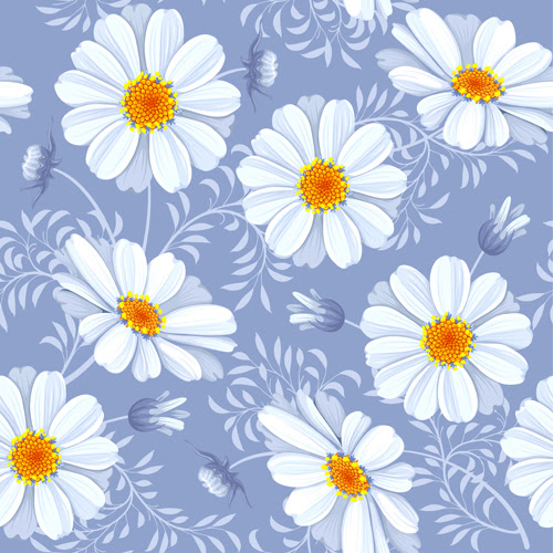 Download Bright flowers design vector seamless pattern 03 - Vector ...