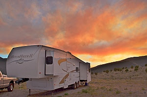 The Wood Hollow Fire creats an amazing sunset.