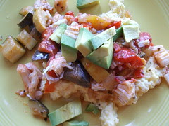 eggs with crab and pistou manchego