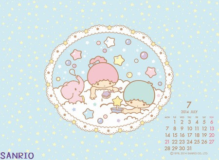 キキララ 14 7月壁紙カレンダー Work Out