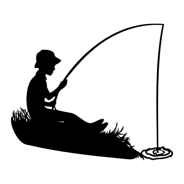 Download boy fishing clipart silhouette - Clipground