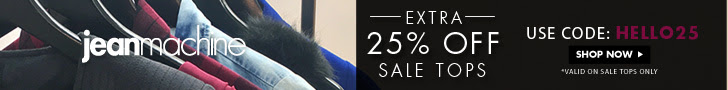 Extra 25% off Sale Tops at Jean Machine! Use promo code HELLO25