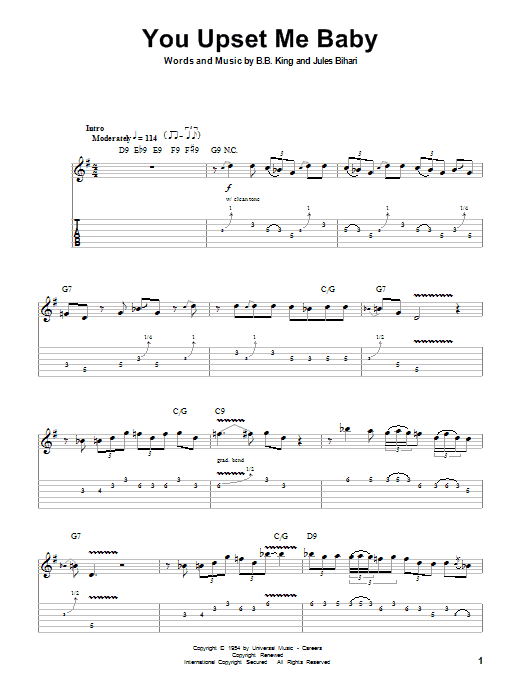You Upset Me Baby Sheet Music Direct
