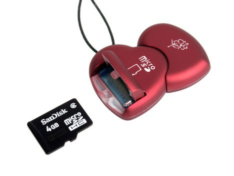 USB Heart-to-Heart microSD Card Reader