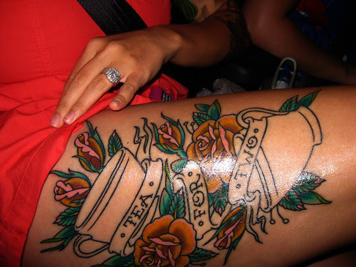 Teacup tattoo- session two freshly done, one session to go!