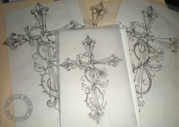 On my drawing table is a study of symbols with my own personal