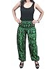 Mogul Harem Pants Boho Hippie Green Om Printed Bellydance Romper Trousers