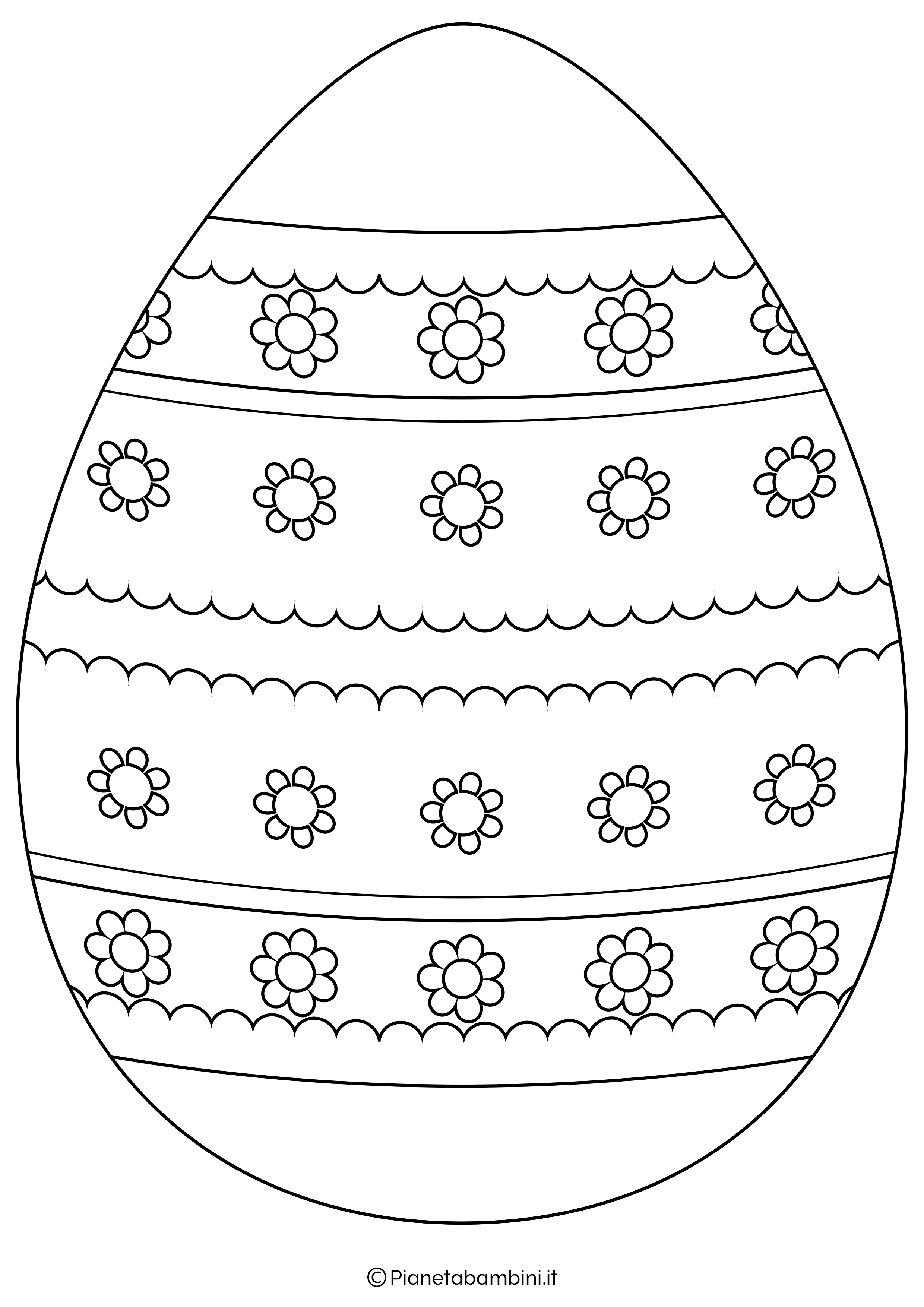 Disegni di uova di Pasqua da stampare singolarmente