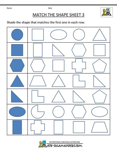  kindergarten shapes worksheets kindergarten
