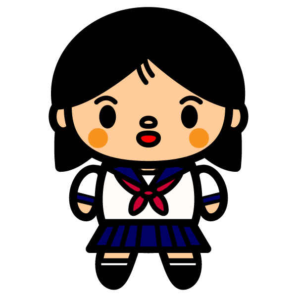 かわいい中学生の女の子の無料イラスト 商用フリー オイデ43