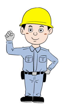 工場施設や建設現場の作業員男性イラスト Free Illustration