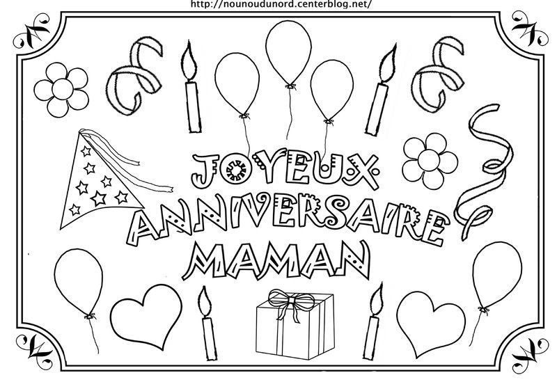 coloriage bon anniversaire maman Joyeux Anniversaire Maman En Couleur Pour Gommettes coloriage bon anniversaire maman
