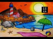 53+ Cara Mewarnai Pemandangan Pantai Dengan Crayon