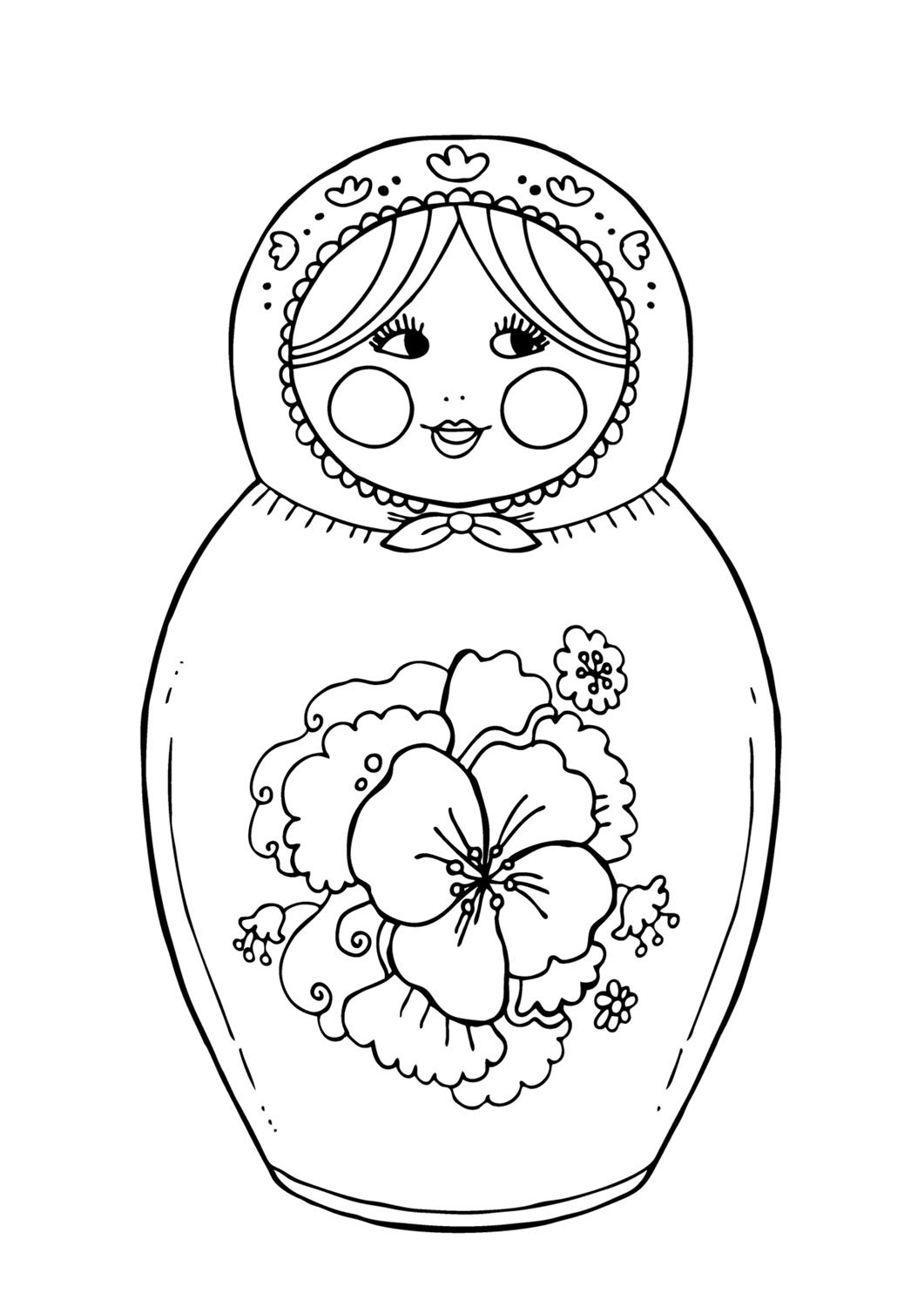 Russian Dolls Coloring Pages at Free printable