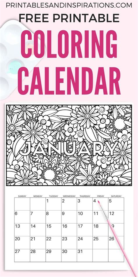  free printable calendar booklet coloring calendar free printable