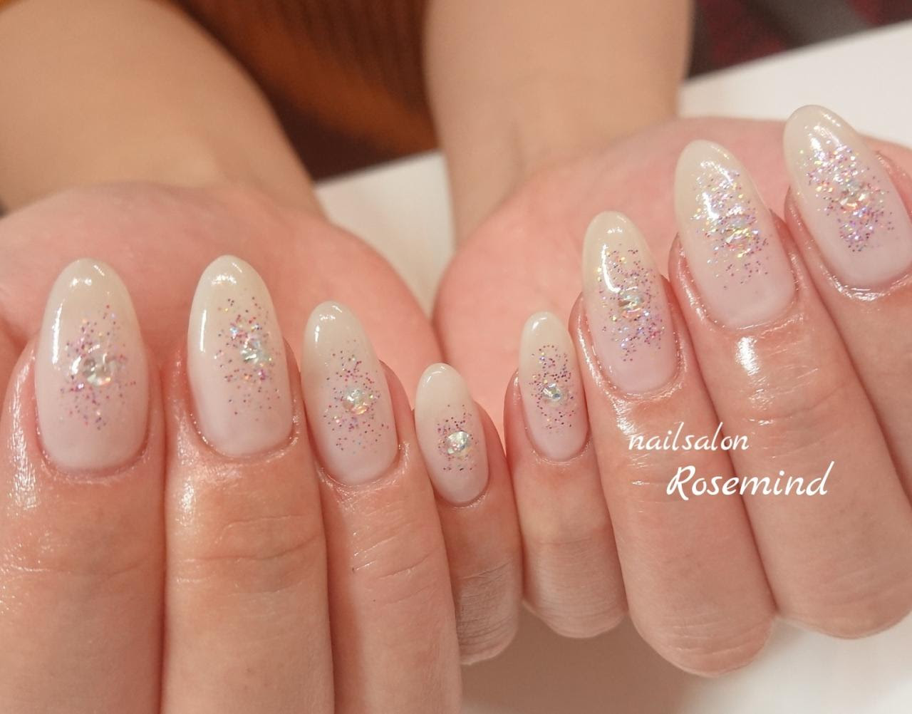 ラメチークネイル ジェル ネイル 冬ネイル19 冬ネイル シンプルネイル オフィスネイル 阿南市 ネイルサロン Nail Salon Rosemind
