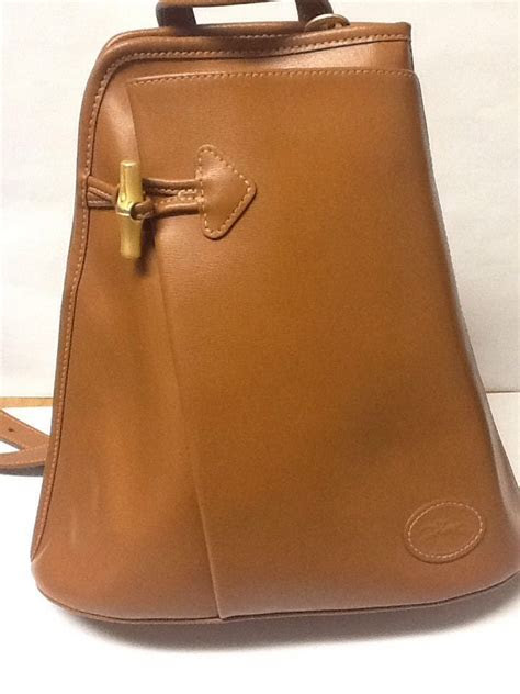 authentic longchamp paris leather backpack style purse